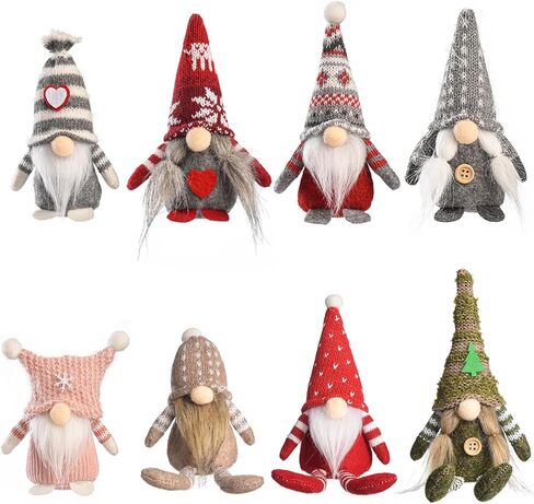 Funoasis 8 قطع صغيرة عيد الميلاد التماثيل أفخم جنوم اليدوية السويدية عطلة ديكور المنزل Tomte هدايا الحفلات مزرعة الطاولة الحلي in Kuwait