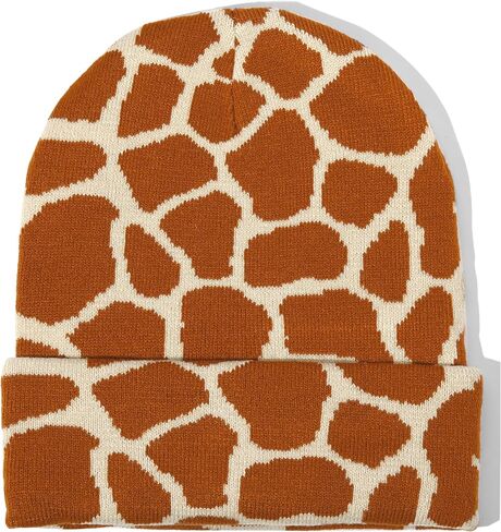 Camo Beanie Hat for Men Women Giraffe Cow Print Leopard Cheetah Print Gifts Knit Hat Funny Animal Themed Stuff Lover Gifts in Saudi Arabia