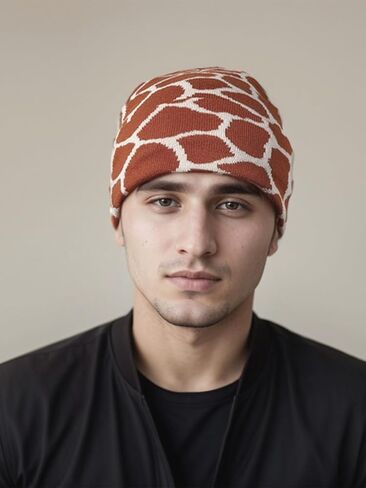 Camo Beanie Hat for Men Women Giraffe Cow Print Leopard Cheetah Print Gifts Knit Hat Funny Animal Themed Stuff Lover Gifts in Saudi Arabia