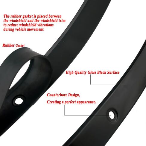 10.5inch Smoke Windshield + Gloss Black Windshield Trim Windscreen Compatible for 1996-2013 Harley Davidson Touring Street Glide Electra Glide in Saudi Arabia