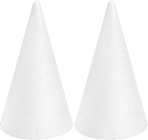 FFchuanhe 4-Pack Craft Foam Cones (4.6X15.4in)، رغوة البوليسترين على شكل مخروط، مخاريط شجرة الرغوة، للفنون والحرف اليدوية، عيد الميلاد، المدرسة، الزفاف، عيد الميلاد، مشروع الحرف المنزلية DIY. أبيض in Kuwait