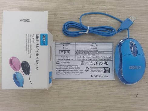 SOON GO Pink Mouse,Computer Mouse,with 1.5m Pink USB Cable - Compatible with Windows, Linux, Mac, Laptop, PC & Desktop - Ideal for Office, Home, Business, School, Kids & Women in Kuwait