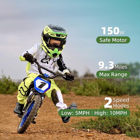 Lightweight Electric Dirt Bike for Kids, 170/340W Electric Motorcycle Up to 10/12MPH, 24V Detachable Battery, Hand-Operated Dual Brakes Electric Balance Bike for Ages 3-6/5-12 in Saudi Arabia