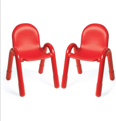 كرسي أطفال Angeles Baseline مقاس 13 بوصة، لون Candy Apple Red، عبوتان، حل جلوس مريح قابل للتكديس للفصول الدراسية والمدارس المنزلية in Kuwait