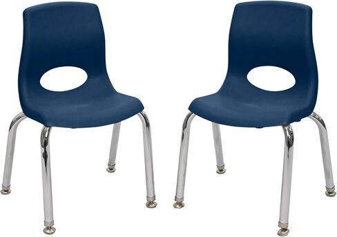 Angeles MyPosture Plus 14" Chair, Blue with Chrome Legs, 2 Pack, Stackable Ergonomic Seating Solution for Classrooms and Homeschools in Kuwait