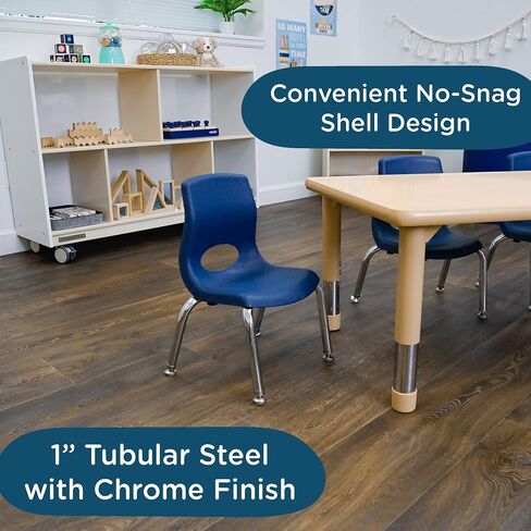 Angeles MyPosture Plus 14" Chair, Blue with Chrome Legs, 2 Pack, Stackable Ergonomic Seating Solution for Classrooms and Homeschools in Kuwait