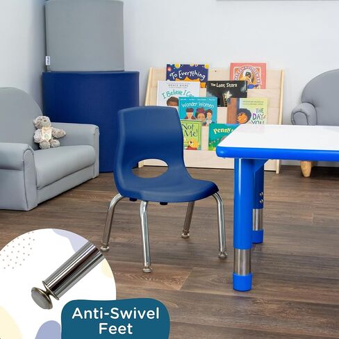 Angeles MyPosture Plus 14" Chair, Blue with Chrome Legs, 2 Pack, Stackable Ergonomic Seating Solution for Classrooms and Homeschools in Kuwait