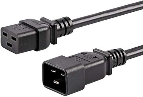 StarTech.com 6ft (1.8m) Heavy Duty Extension Cord, IEC 320 C19 to IEC 320 C20 Black Extension Cord, 15A 250V, 14AWG, Heavy Gauge Extension Cable, Heavy Duty AC Power Cord, UL Listed (PXTC19C20146) in Kuwait