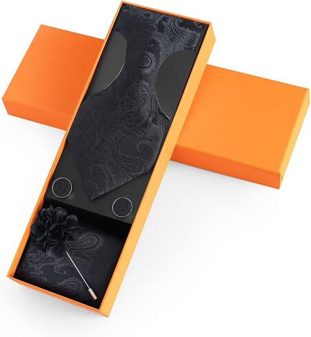 joy alice Ties Set Men Mixed Color Necktie Handkerchief Cufflinks Brooch 3.15 Formal in Saudi Arabia