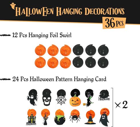 Mr. Pen- Hanging Halloween Decorations, 36 pcs, Halloween Hanging Decorations Indoor, Hanging Halloween Decor, Halloween Hanging Decor, Halloween Ceiling Hanging Decorations, Halloween Streamers in Saudi Arabia