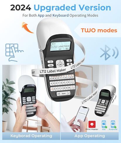 Phomemo LT12 Label Maker, Label Maker Machine with Tape, Portable Bluetooth Label Maker Handheld Labeler with QWERTY Keyboard, Large Display and Built-in Memory for Home Office Organization in Kuwait