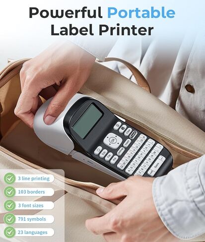 Phomemo LT12 Label Maker, Label Maker Machine with Tape, Portable Bluetooth Label Maker Handheld Labeler with QWERTY Keyboard, Large Display and Built-in Memory for Home Office Organization in Kuwait