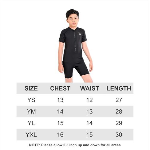 Kids Short Sleeve Rash Guard Zipper Front One Piece Swim Suit UPF 50+ Water Sport Quick Dry Bathing Suit in Saudi Arabia