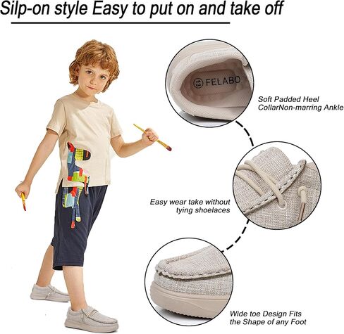 أحذية Felabo Kids للأولاد والبنات سهلة الارتداء مريحة وخفيفة الوزن (طفل صغير/طفل صغير/طفل كبير) in Kuwait