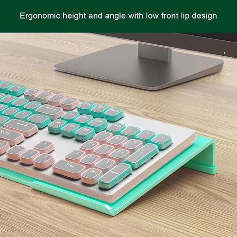 Computer Keyboard Stand Holder - Ergonomic Acrylic Keyboard Stand for Desktop Comfortable Keyboard Tray Riser with Silicone Anti-Slip Strip for Home School Office Desk Accessory, Lightpink in Saudi Arabia