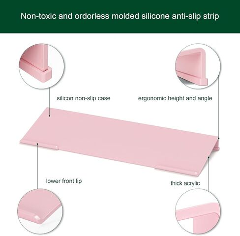 Computer Keyboard Stand Holder - Ergonomic Acrylic Keyboard Stand for Desktop Comfortable Keyboard Tray Riser with Silicone Anti-Slip Strip for Home School Office Desk Accessory, Lightpink in Saudi Arabia
