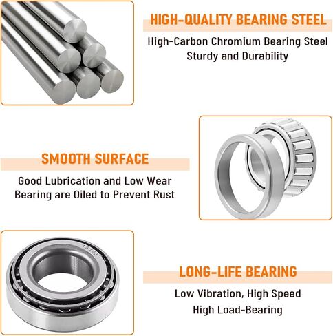 4 Sets Boat Trailer Wheel Bearing Kits – 25580/15123 Bearings, Double Lip Grease Seals, 2.44" Dust Caps – Fits 5,200-6,000 lb 6-Lug Hubs and Tandem Axles with #42 Spindles in Saudi Arabia