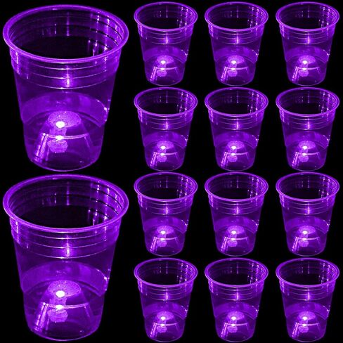 mishunyus Green Glow Party Cups for Party Event Fun, 24 Glow In The Dark Cups, Party Decoration,House Parties Birthdays Concerts Weddings BBQ Beach Holidays in Kuwait