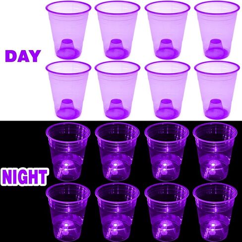 mishunyus Green Glow Party Cups for Party Event Fun, 24 Glow In The Dark Cups, Party Decoration,House Parties Birthdays Concerts Weddings BBQ Beach Holidays in Kuwait