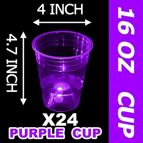 mishunyus Green Glow Party Cups for Party Event Fun, 24 Glow In The Dark Cups, Party Decoration,House Parties Birthdays Concerts Weddings BBQ Beach Holidays in Kuwait