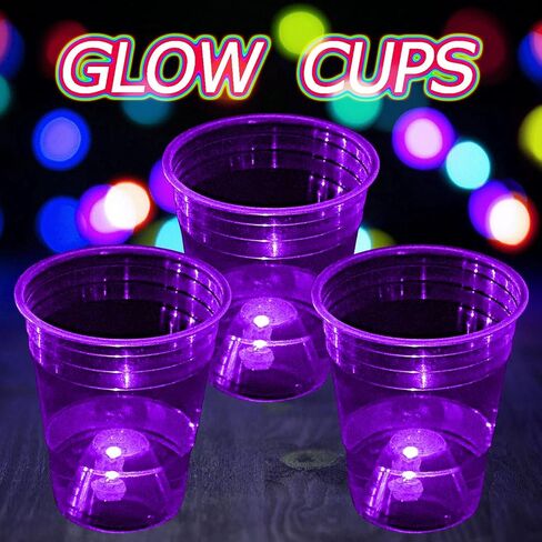 mishunyus Green Glow Party Cups for Party Event Fun, 24 Glow In The Dark Cups, Party Decoration,House Parties Birthdays Concerts Weddings BBQ Beach Holidays in Kuwait