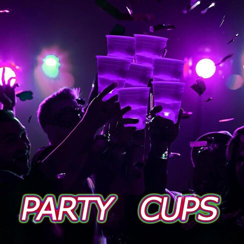 mishunyus Green Glow Party Cups for Party Event Fun, 24 Glow In The Dark Cups, Party Decoration,House Parties Birthdays Concerts Weddings BBQ Beach Holidays in Kuwait