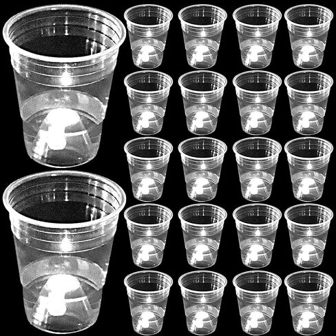 mishunyus Green Glow Party Cups for Party Event Fun, 24 Glow In The Dark Cups, Party Decoration,House Parties Birthdays Concerts Weddings BBQ Beach Holidays in Kuwait