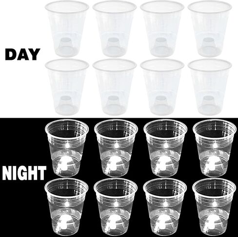 mishunyus Green Glow Party Cups for Party Event Fun, 24 Glow In The Dark Cups, Party Decoration,House Parties Birthdays Concerts Weddings BBQ Beach Holidays in Kuwait