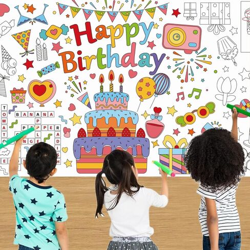 30 x 72 Inch Back to School Giant Coloring Poster Tablecloth,Back to School Supplies for Kids Happy Birthday,4th of July,Halloween,Thanksgiving,Christmas for Boys Girls (Back to School) in Saudi Arabia