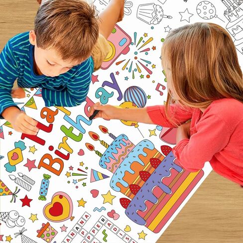 30 x 72 Inch Back to School Giant Coloring Poster Tablecloth,Back to School Supplies for Kids Happy Birthday,4th of July,Halloween,Thanksgiving,Christmas for Boys Girls (Back to School) in Saudi Arabia