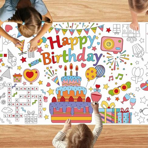 30 x 72 Inch Back to School Giant Coloring Poster Tablecloth,Back to School Supplies for Kids Happy Birthday,4th of July,Halloween,Thanksgiving,Christmas for Boys Girls (Back to School) in Saudi Arabia