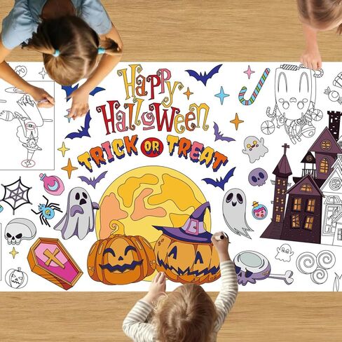 30 x 72 Inch Back to School Giant Coloring Poster Tablecloth,Back to School Supplies for Kids Happy Birthday,4th of July,Halloween,Thanksgiving,Christmas for Boys Girls (Back to School) in Saudi Arabia