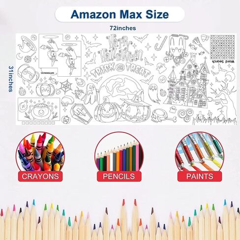 30 x 72 Inch Back to School Giant Coloring Poster Tablecloth,Back to School Supplies for Kids Happy Birthday,4th of July,Halloween,Thanksgiving,Christmas for Boys Girls (Back to School) in Saudi Arabia