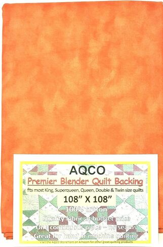 Premier Quilt Backing, King, Seamless, Blender Orange, 108""x108"", by AQCO in Saudi Arabia