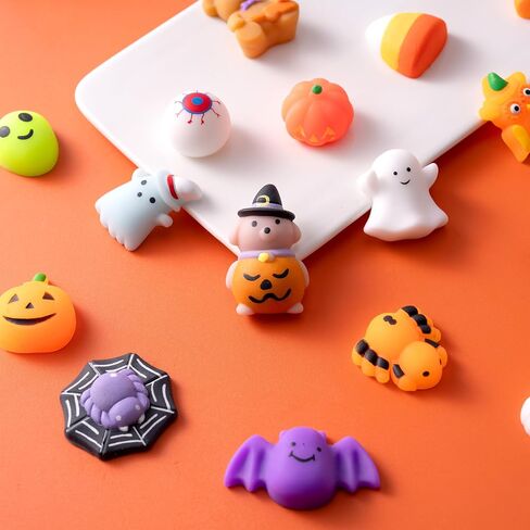 JOYIN 28 Pcs Halloween Mochi Squishy Toys, Halloween Toys for Halloween Party Favors, Halloween Sensory Stress Relief Toys Bulk, Trick or Treats Classroom Prizes Gifts Goodie Bag Fillers in Saudi Arabia