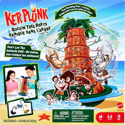 Mattel Games Kerplunk Rockin’ Tree Party Game for Kids, Families & Parties, Features Animal Pieces in Saudi Arabia