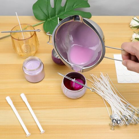 Candle Wicks, 60Pcs Candle Wicks for Making Candles(10cm, 15cm, 20cm), with Candle Wick Holders, Wick Holder Tubes, Low Smoke & Longer Burning Time for DIY Candles Crafts in Saudi Arabia