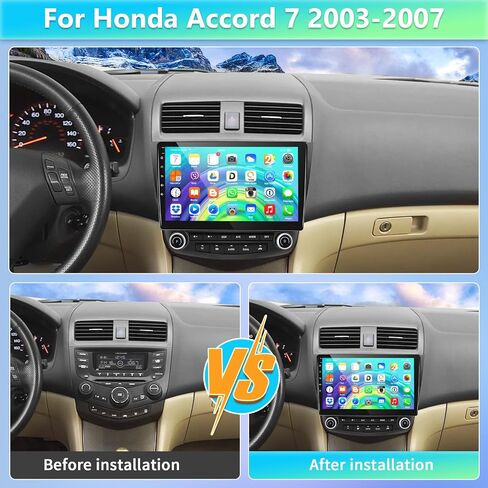 Android Car Stereo for Honda Accord 7th 2003-2007, 10.1 inch Touchscreen Car Radio with GPS Navigation, Bluetooth/Backup Camera, WiFi, FM, USB, EQ, Microphone, Mirror Link for Android/iOS in Saudi Arabia