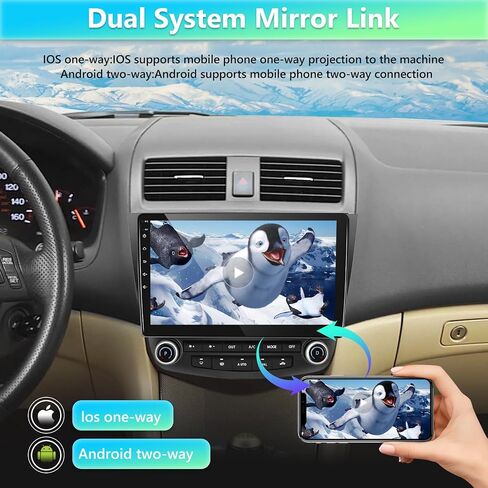 Android Car Stereo for Honda Accord 7th 2003-2007, 10.1 inch Touchscreen Car Radio with GPS Navigation, Bluetooth/Backup Camera, WiFi, FM, USB, EQ, Microphone, Mirror Link for Android/iOS in Saudi Arabia