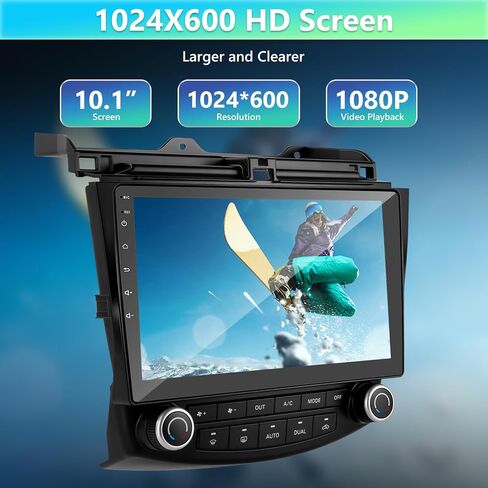 Android Car Stereo for Honda Accord 7th 2003-2007, 10.1 inch Touchscreen Car Radio with GPS Navigation, Bluetooth/Backup Camera, WiFi, FM, USB, EQ, Microphone, Mirror Link for Android/iOS in Saudi Arabia