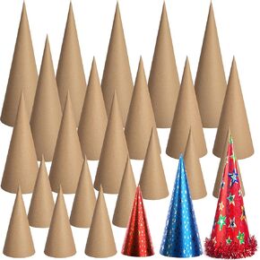 RunNico 22PCS Thick Christmas Paper Mache Cones, 3 Sizes Thick Cardboard Craft Cones, Open Bottom Cone for Christmas Tree Gnomes Decorations DIY Art Crafts