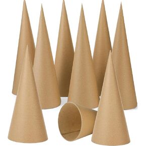Zhanmai 6 Pcs Paper Mache Cones Open Bottom 13.8 x 5 Inch Cardboard Craft Cones for Fall Halloween Christmas DIY Gnomes Ornament Cone Tree Decorations DIY Art Crafts Home Decoration