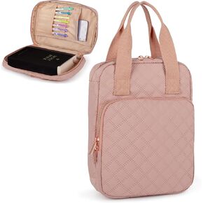 Bible Cover for Women, Bible Case with Handles,Carrying Bible Bag Scripture Case Church Bag Bible Protective with a Zippered Front Pocket & Velcro Back Pocket