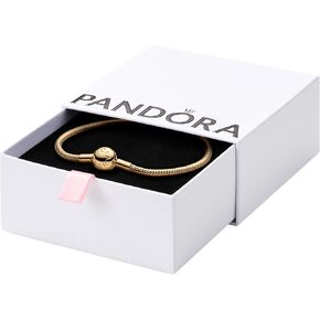 PANDORA Moments Snake Chain Bracelet - Compatible with PANDORA Moments Charms - Sterling Silver Charm Bracelet for Women - 7.1" - With Gift Box