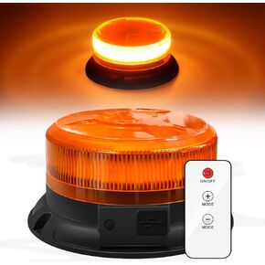 AnTom Wireless Strobe Lights,LED Remote Control Flashing Light,12-24v High Brightness Battery Beacon Lights,Magnetic Base Amber Light,Vehicle Emergency Flashing Warning Light