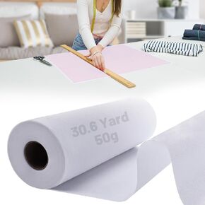 واجهة قابلة للانصهار غير منسوجة ثقيلة الوزن - 11.8 بوصة × 30.6 ياردة، واجهة بيضاء غير منسوجة، واجهة من البوليستر أحادية الجانب لخياطة القماش، مستلزمات الحرف اليدوية in Kuwait