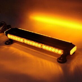 38.2 Inch 78 Led Strobe Flashing Light Bar Double Side Emergency Hazard Warning Lighting Bar with Magnetic for Car Truck Roof Safety-Amber White(6-Bar)