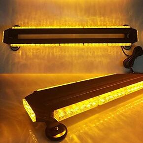 38.2 Inch 78 Led Strobe Flashing Light Bar Double Side Emergency Hazard Warning Lighting Bar with Magnetic for Car Truck Roof Safety-Amber White(6-Bar)