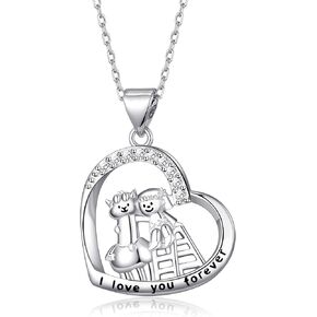 HELORET Animal Necklace Cat/Fox/Otter/Sloth Necklace Cute Animal Jewelry Gifts for Women Girls