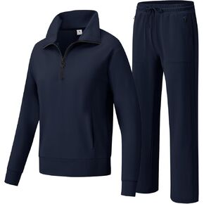Women's Matching Set Outfits 2 Pieces Travel Clothes Tracksuits Sweat Suits Fall Fashion with 4 Pockets